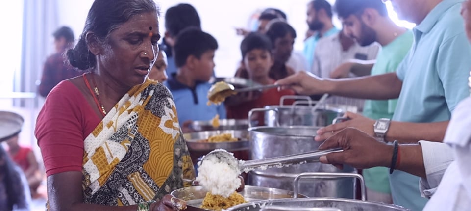 Devotees at service